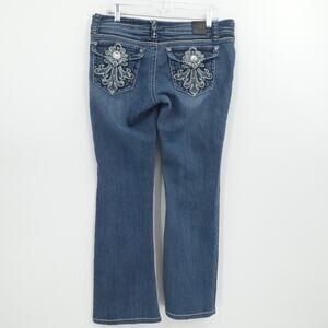 Grace In LA Jeans Womens‎ 29x29 Blue Denim Low Rise Rhinestone Western Cowgirl